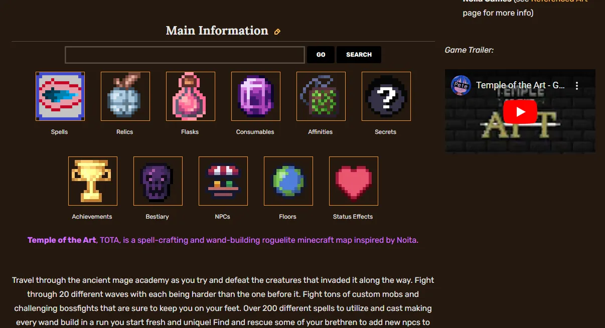 Temple of the Art | Spellcrafting Roguelike, Карты, Minecraft
