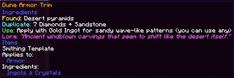 smithing templates descriptions — скриншот 3 (Моды, Minecraft)