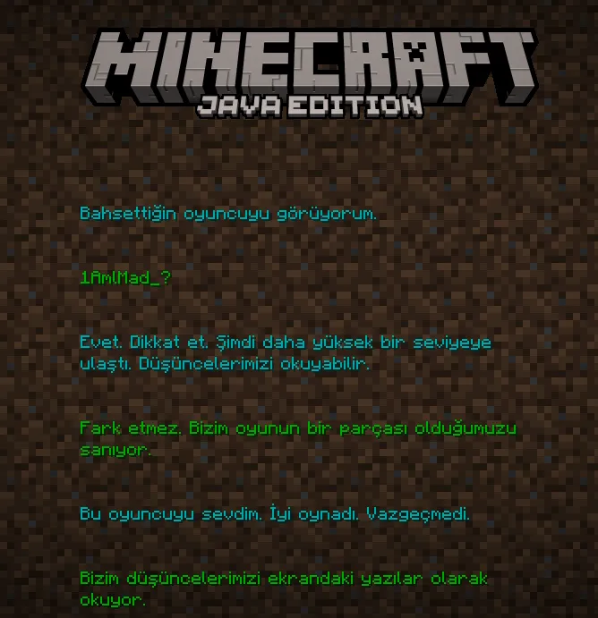 End Poem Turkish Translate - Son Şiir Türkçe Çeviri, Текстуры, Minecraft