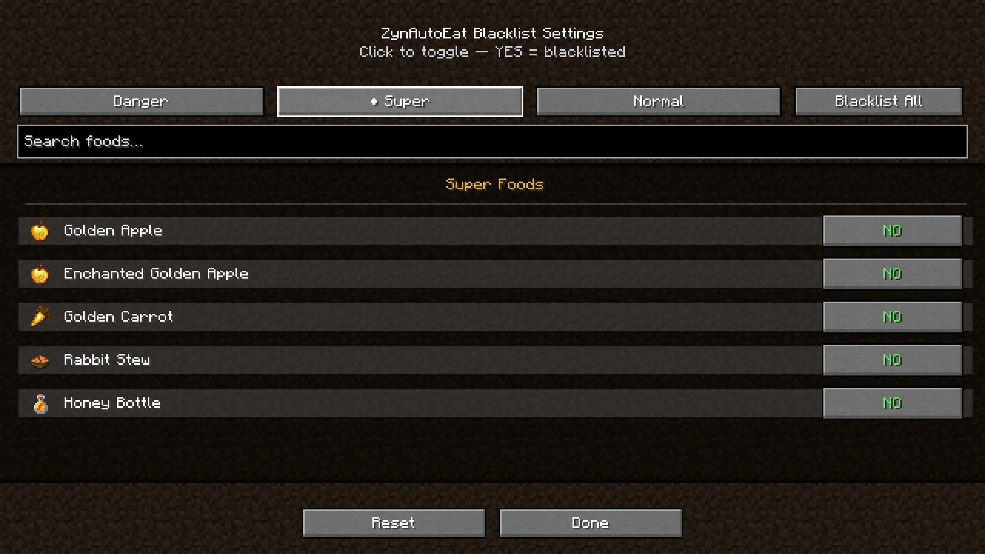 ZynAutoEat — скриншот 4 (Моды, Minecraft)
