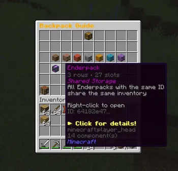 Expendable Backpacks — скриншот 4 (Плагины, Minecraft)