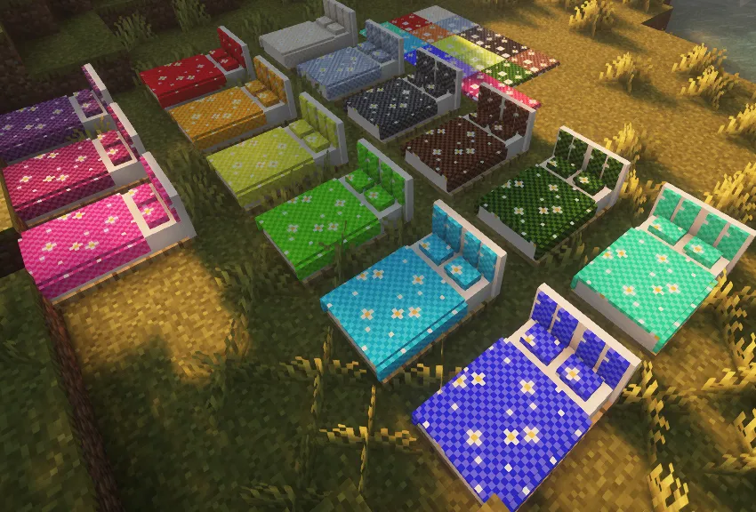 colorful beds and carpets — скриншот 1 (Текстуры, Minecraft)