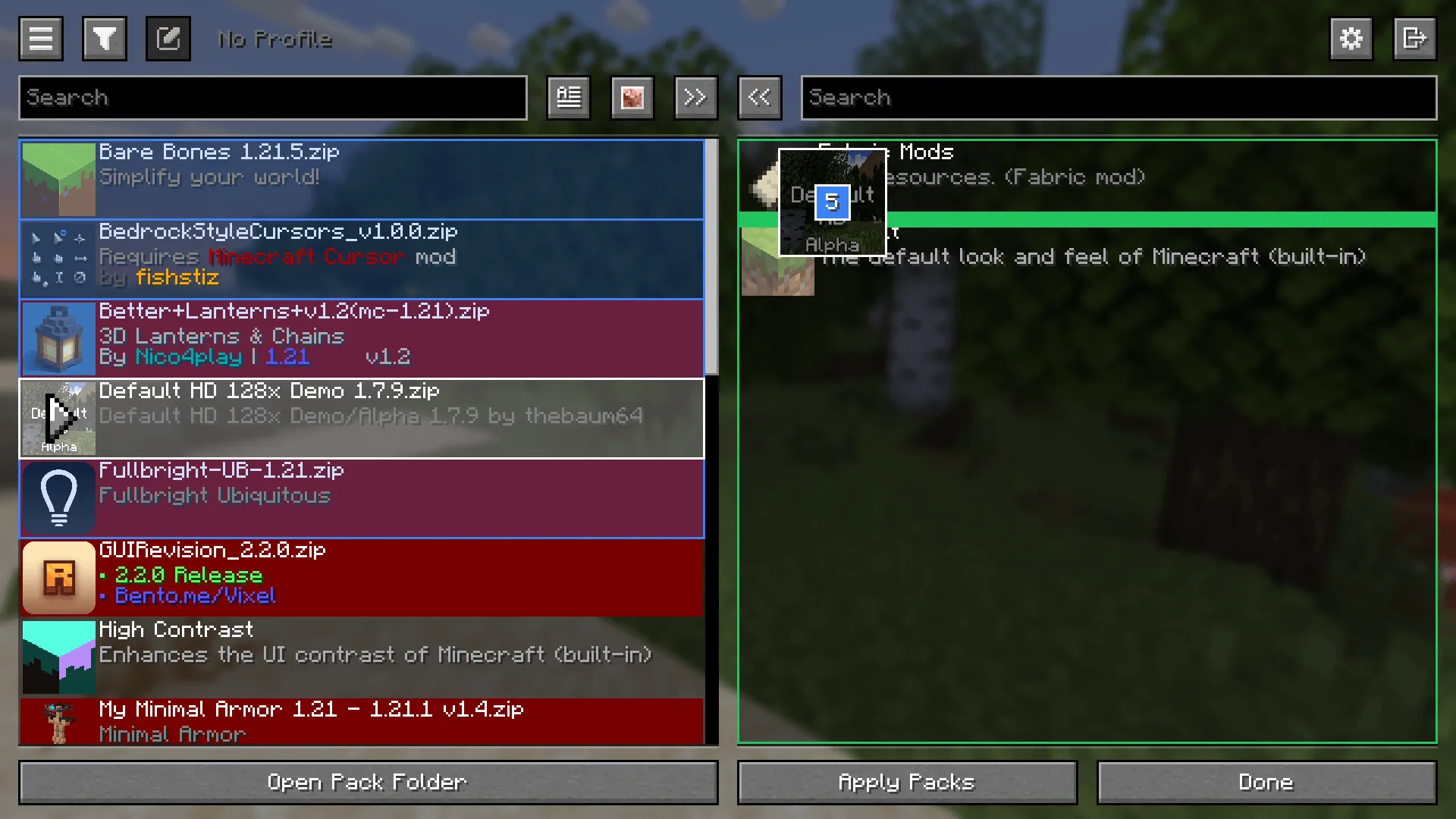 Packed Packs, Моды, Minecraft