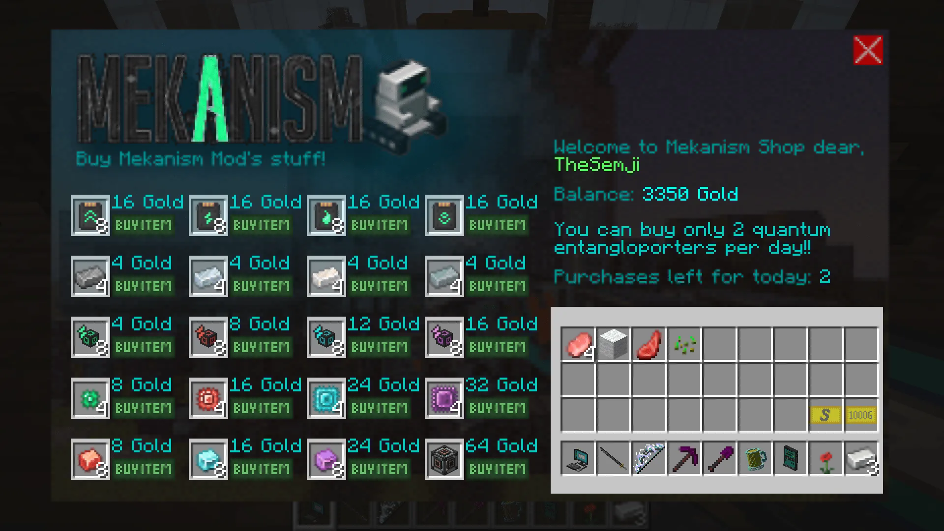 Semji Net, Моды, Minecraft