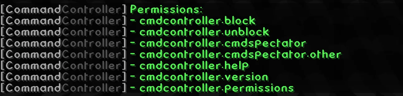 CommandController — скриншот 2 (Плагины, Minecraft)