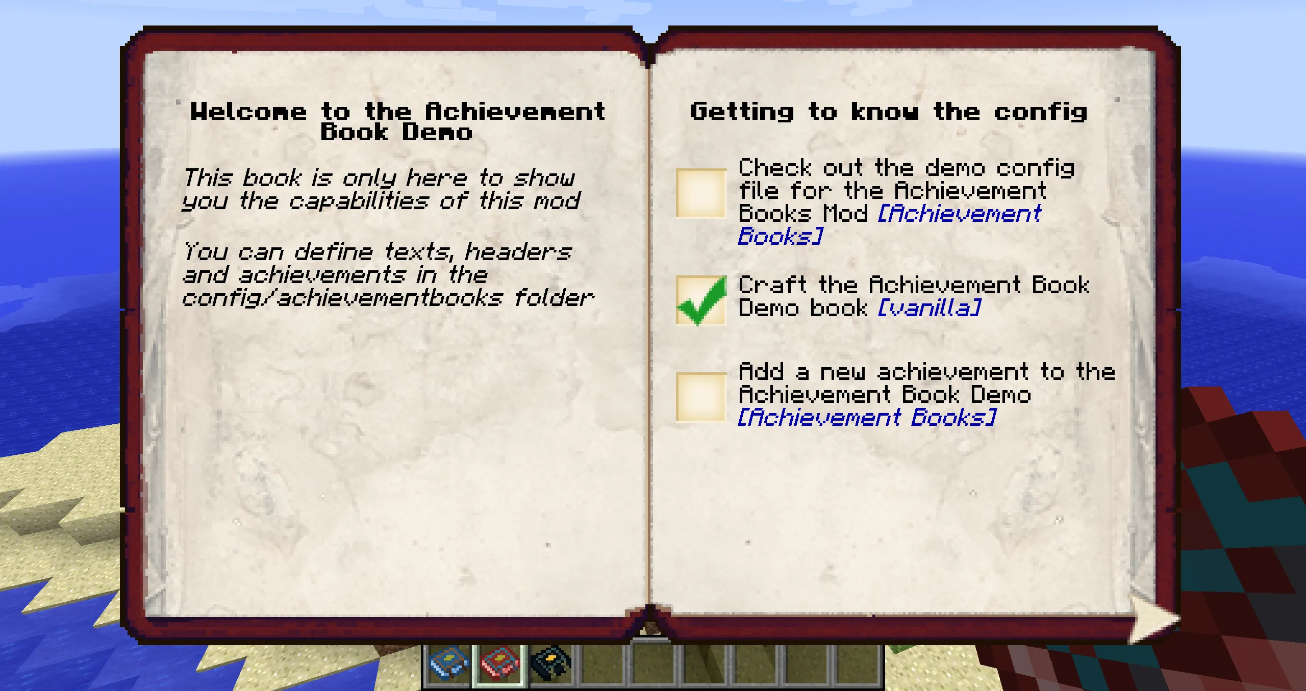 Achievement Books — скриншот 1 (Моды, Minecraft)
