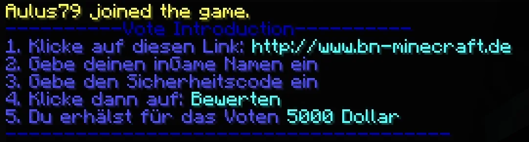 BNVote — скриншот 4 (Плагины, Minecraft)