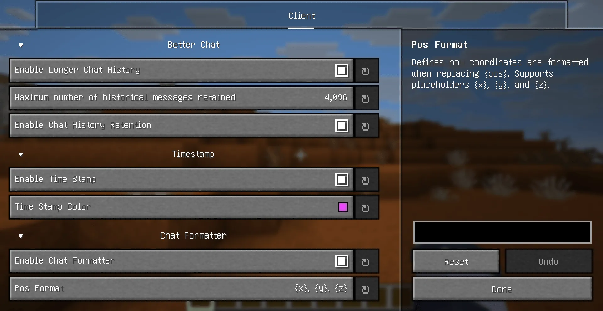 Better Client, Моды, Minecraft