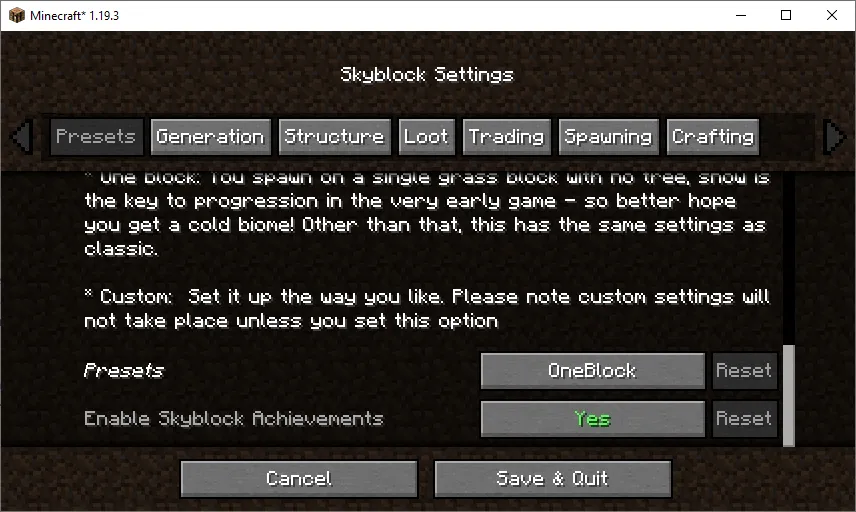 MCSkyblock Fabric, Моды, Minecraft