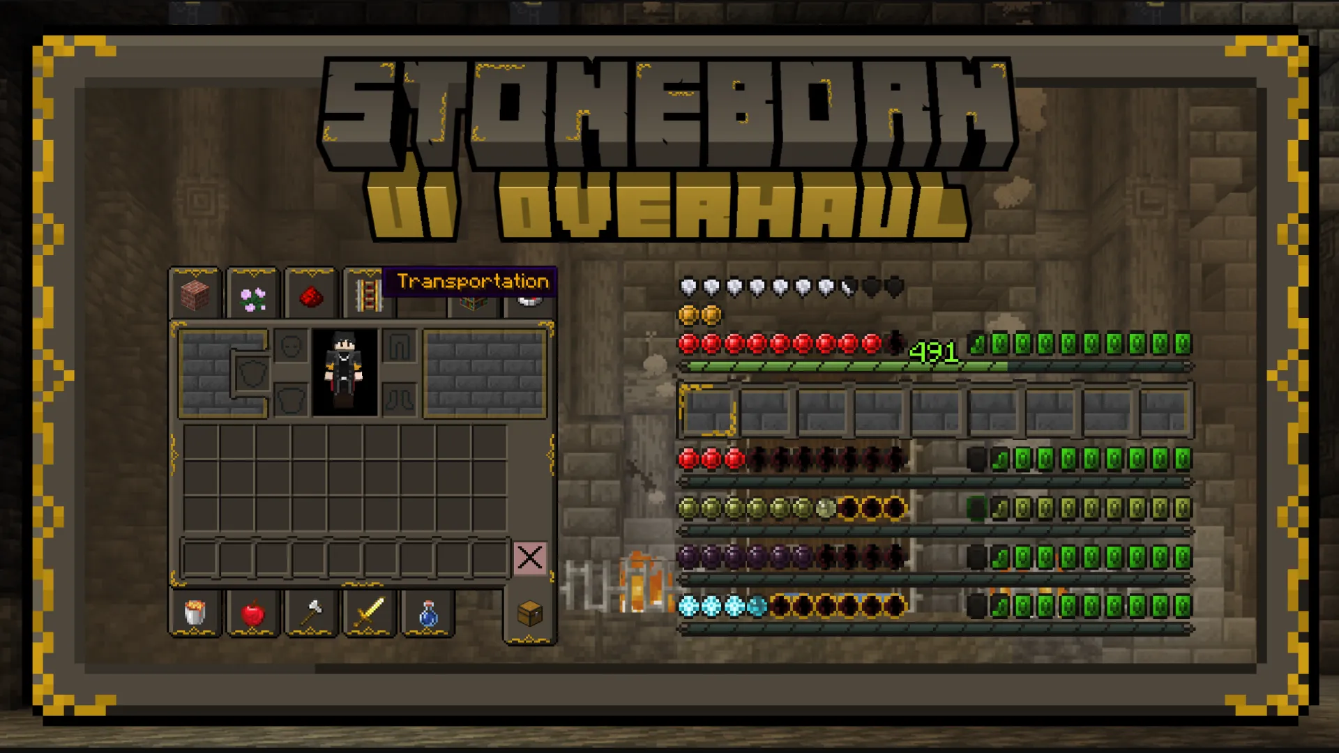 STONEBORN - Dwarven-Fantasy Inspired UI Overhaul, Текстуры, Minecraft