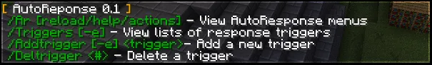AutoResponse — скриншот 2 (Плагины, Minecraft)