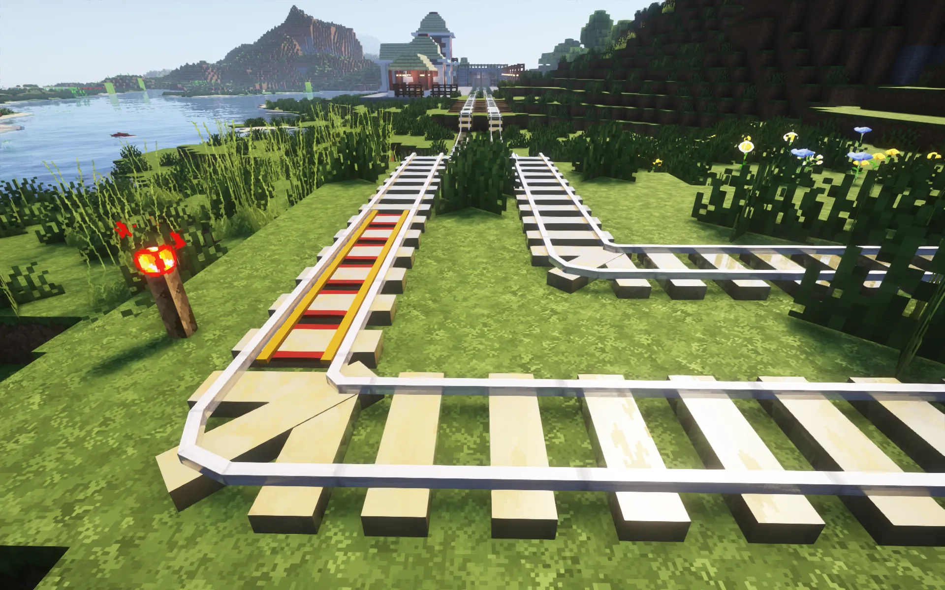 Slim Stripped Birch Log Rails (3d models!) — скриншот 3 (Текстуры, Minecraft)