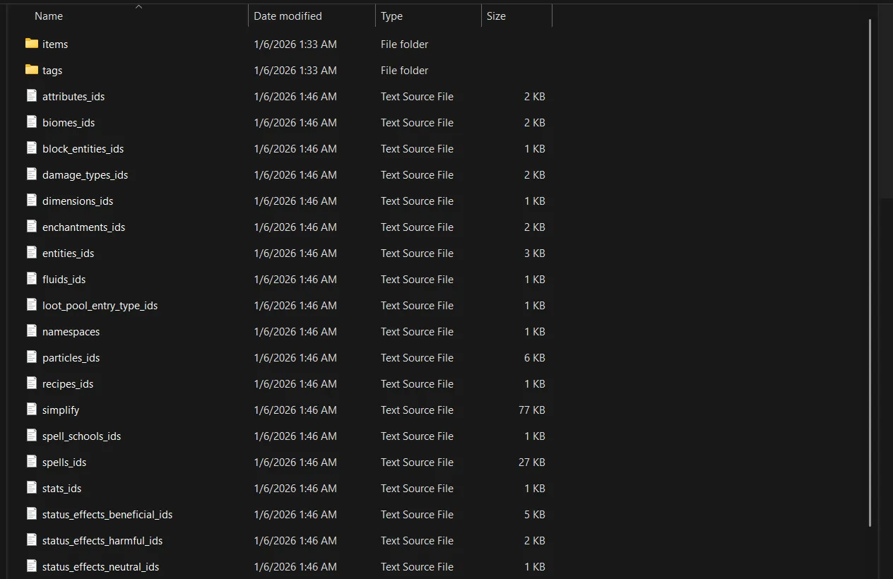 Data ID Dumper, Моды, Minecraft