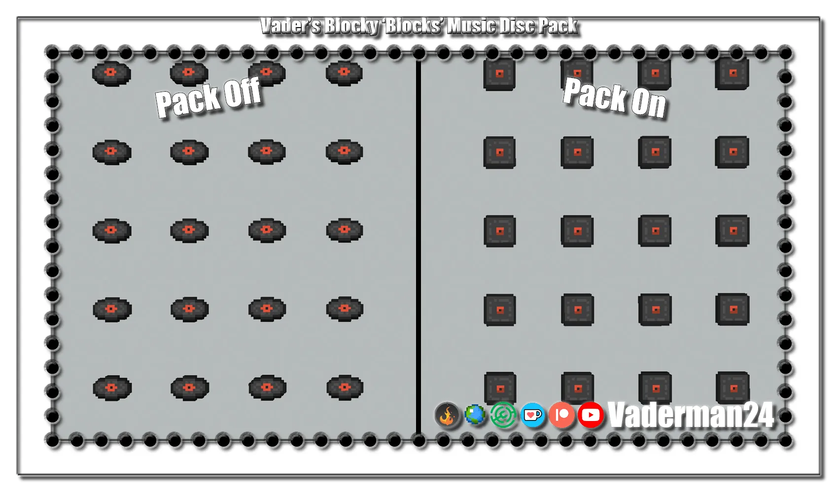 Vader's Blocky 'Blocks' Music Disc Pack — 'Blocks' Music Disc Replacement — скриншот 4 (Текстуры, Minecraft)