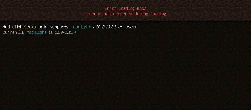 AllTheLeaks Fix for Moonlight 2.13.4 — скриншот 1 (Моды, Minecraft)