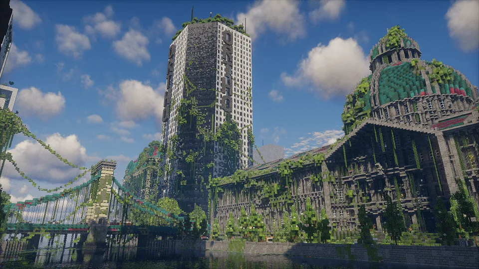 Mosslorn - 1000x1000 Abandoned Overgrown City with Lore, Карты, Minecraft