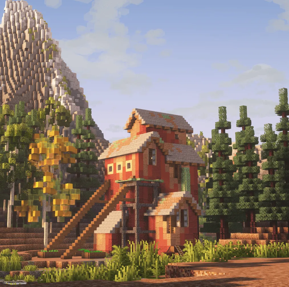 Mountain Mill | Simple Starters Series | Survival Terrain Mining Base | — скриншот 6 (Карты, Minecraft)