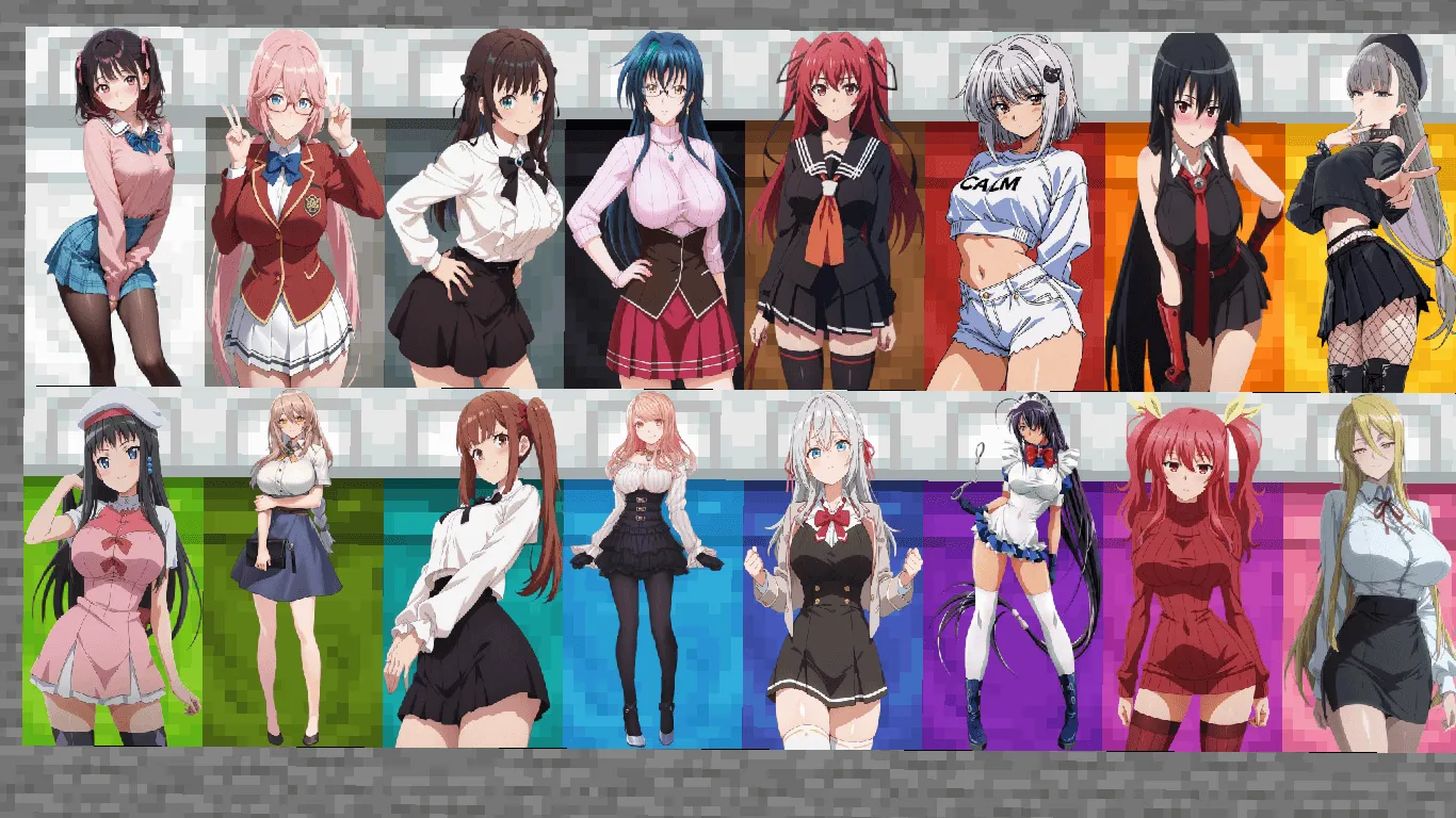 anime waifu Beds #25 — скриншот 1 (Текстуры, Minecraft)