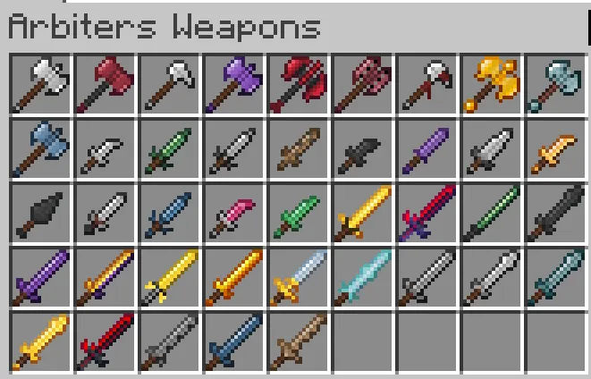 Arbiters Weapons [Fabric], Моды, Minecraft