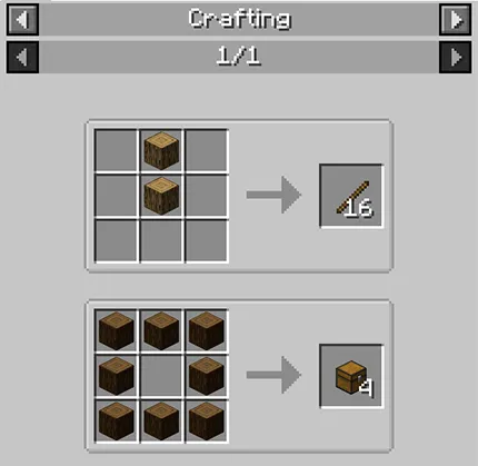 Raj's Logs to Chests and Sticks — скриншот 1 (Текстуры, Minecraft)