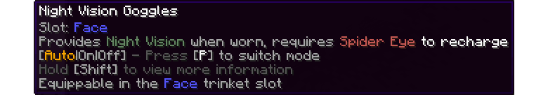 Calypso's Night Vision Goggles — скриншот 7 (Моды, Minecraft)