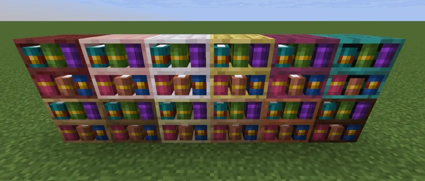 More Chiseled Bookshelf Variants 3D — скриншот 1 (Текстуры, Minecraft)