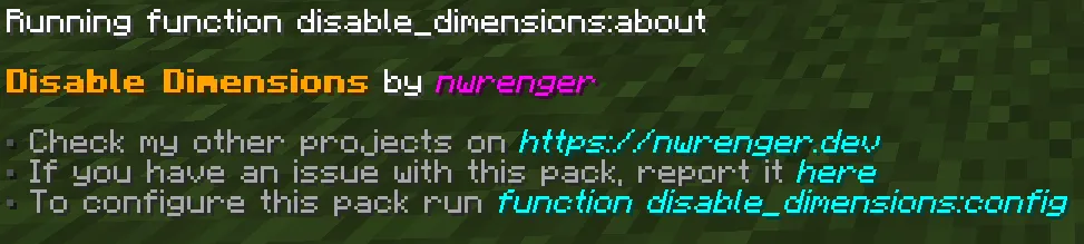 Disable Dimensions, Дата-паки, Minecraft