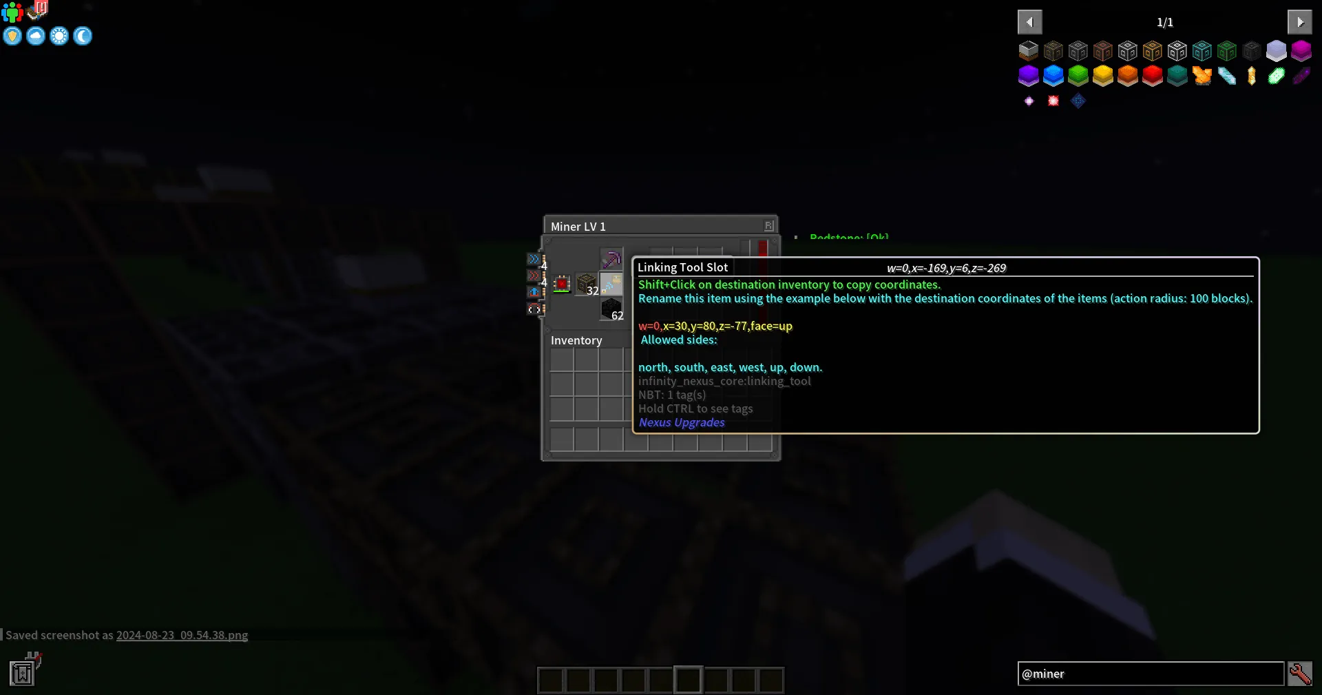 Infinity Nexus Miner, Моды, Minecraft