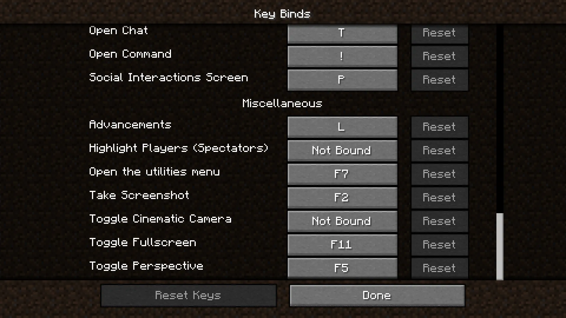 Utilities Menu, Моды, Minecraft