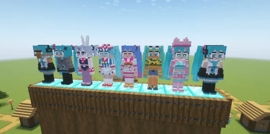 Hatsune Miku Villagers — скриншот 7 (Текстуры, Minecraft)