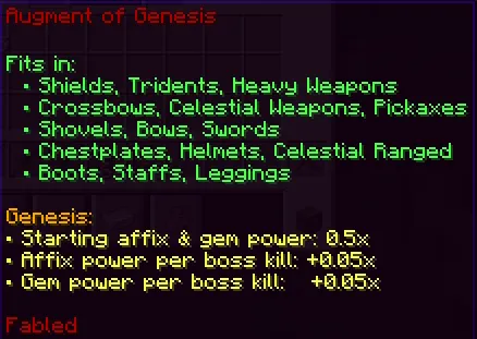 Fallen Gems & Affixes, Моды, Minecraft
