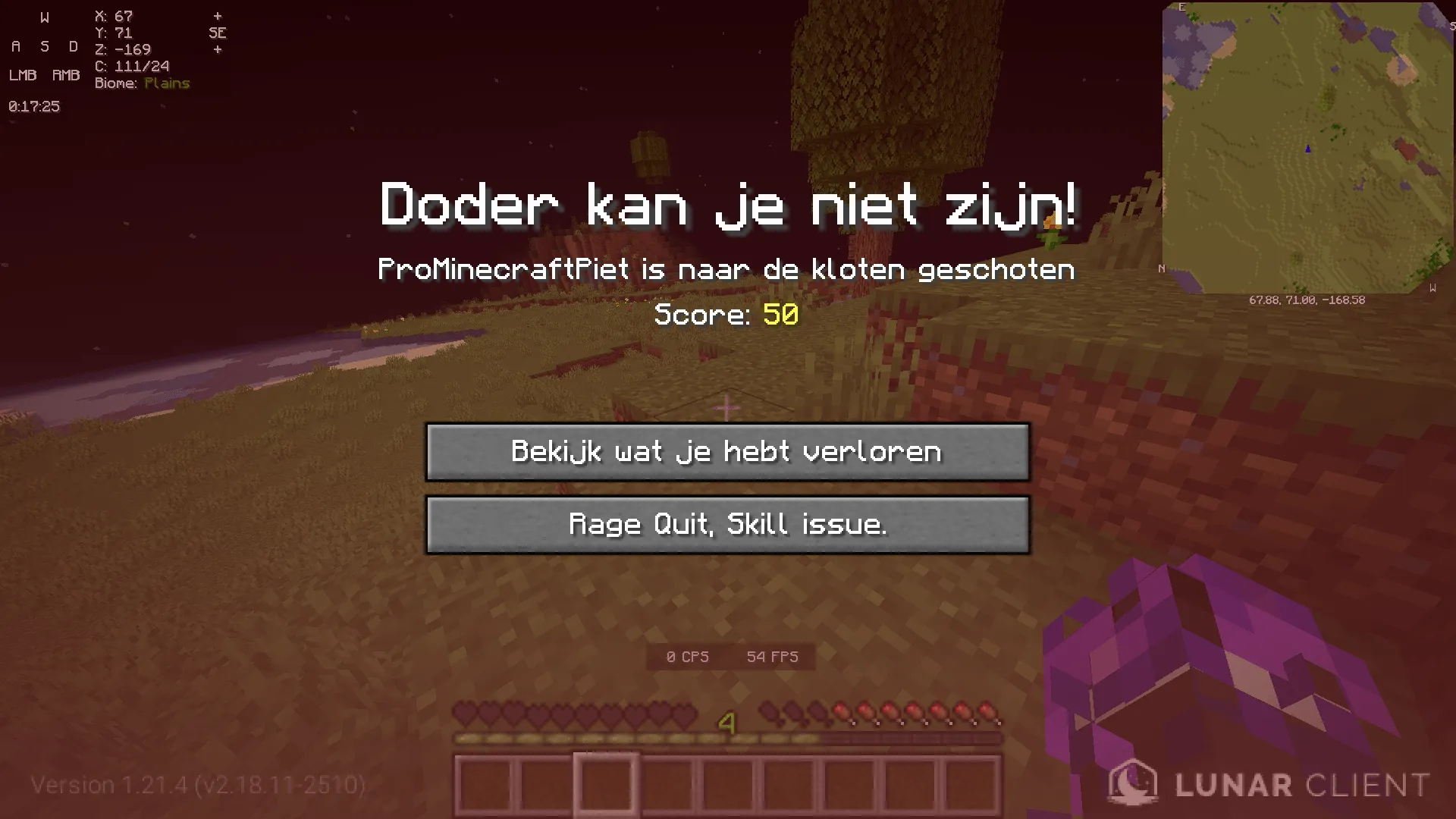Better Death Messages NL — скриншот 1 (Текстуры, Minecraft)
