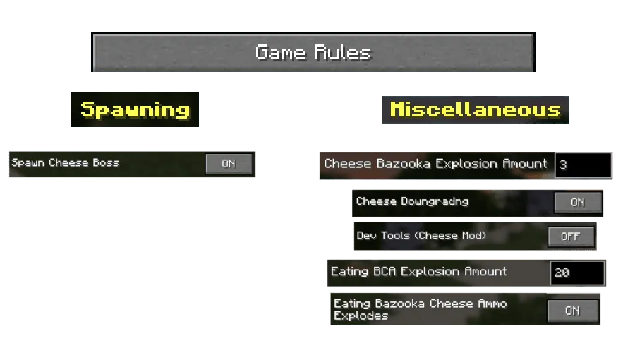 Da Cheese Mod, Моды, Minecraft