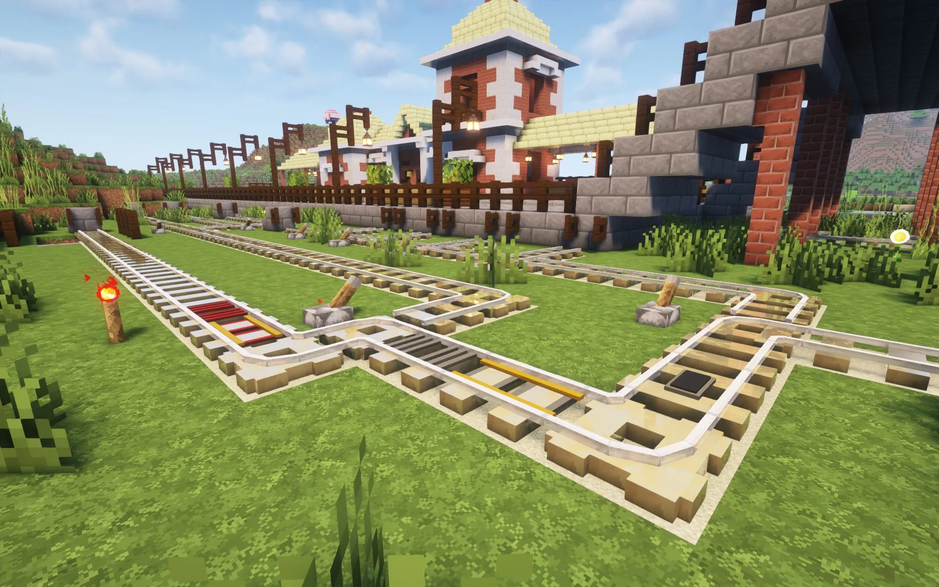 Slim Stripped Birch Log Rails (3d models!) — скриншот 1 (Текстуры, Minecraft)