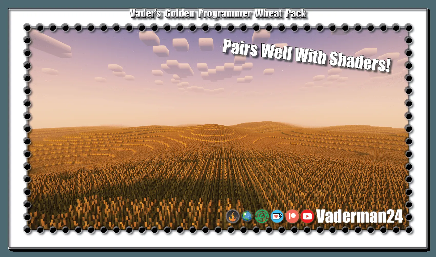 Vader's Golden Programmer Wheat Pack — Wheat Replacement — скриншот 3 (Текстуры, Minecraft)