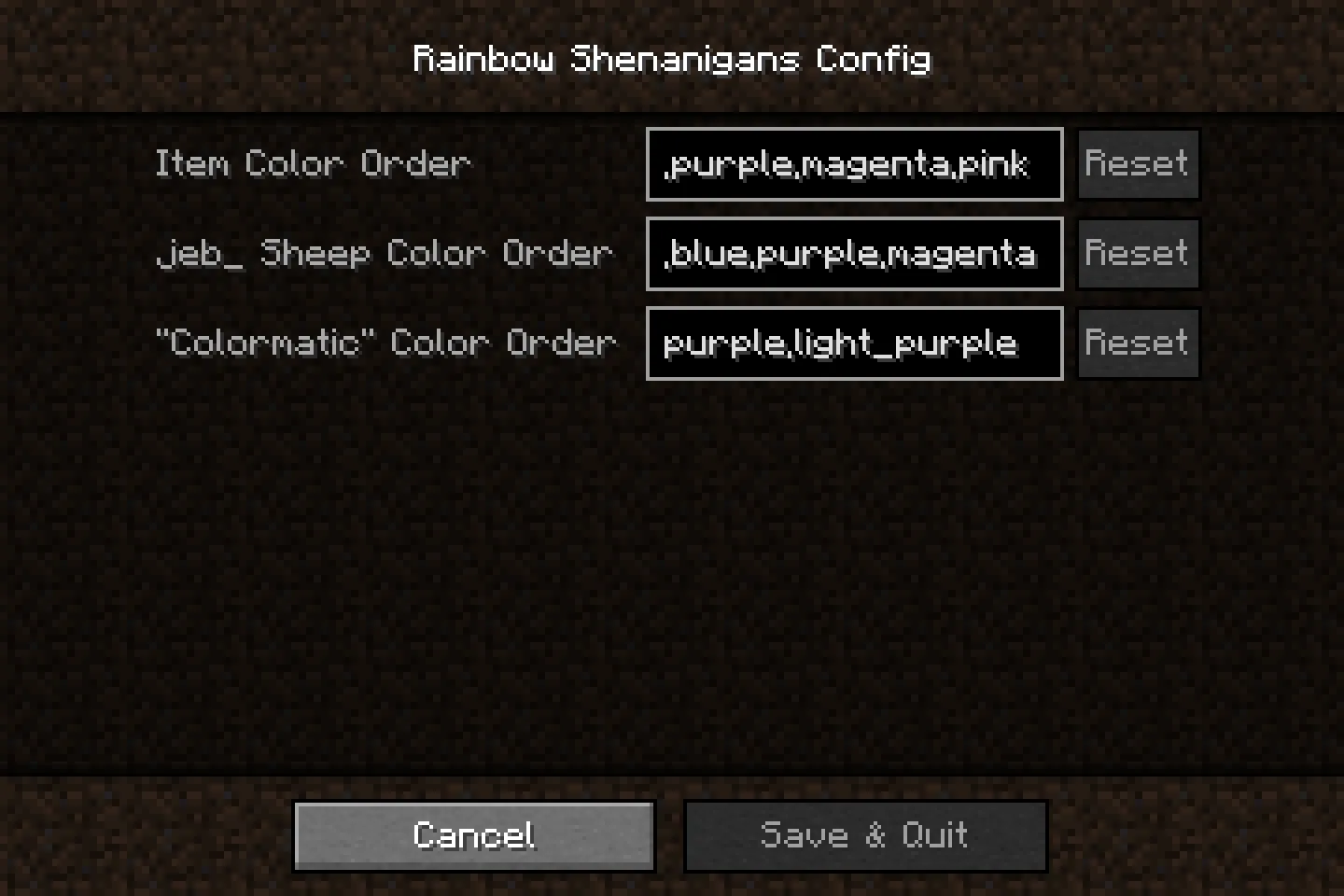 Rainbow Shenanigans, Моды, Minecraft