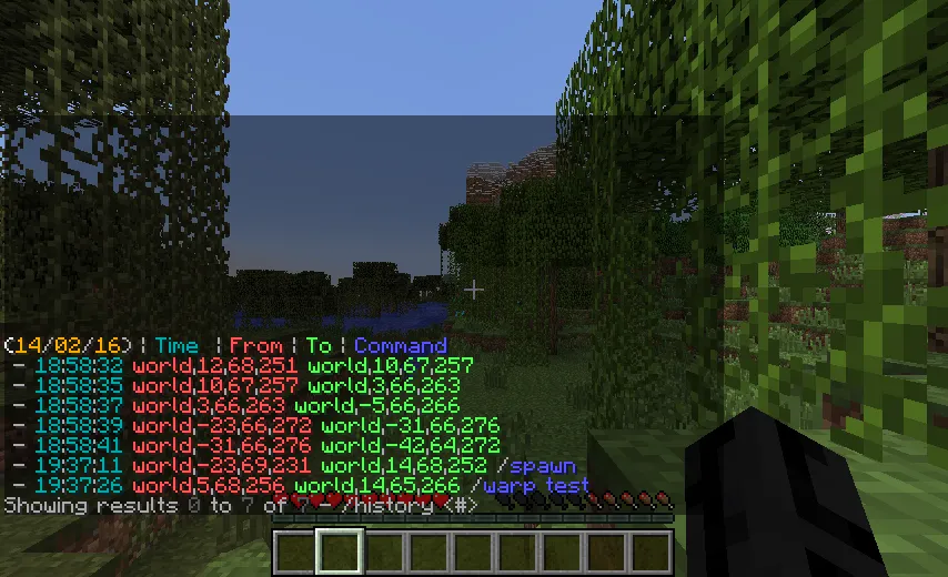 LocationHistory — скриншот 1 (Плагины, Minecraft)