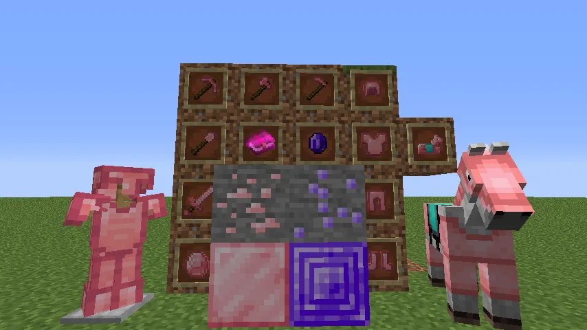 Pink Diamonds & Hearts — скриншот 1 (Текстуры, Minecraft)