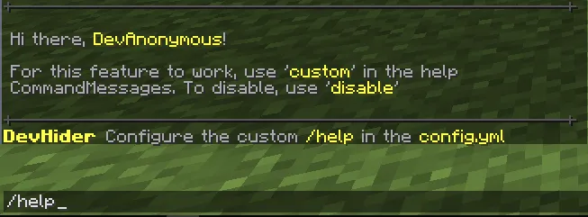 DevHider, Плагины, Minecraft