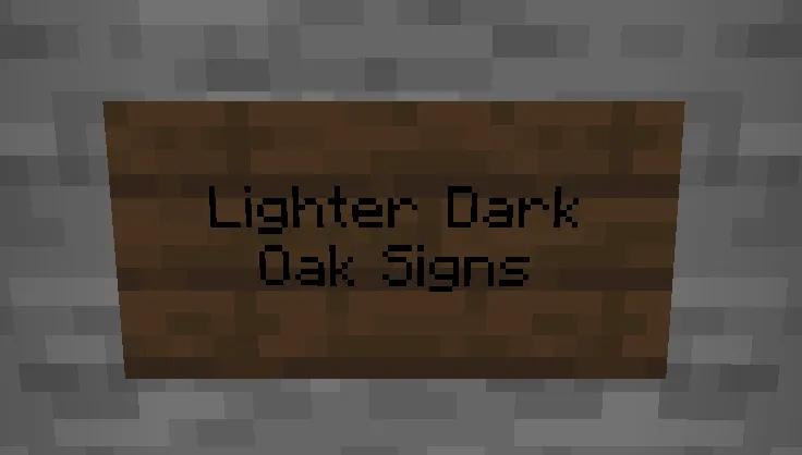 Lighter dark oak signs, Текстуры, Minecraft