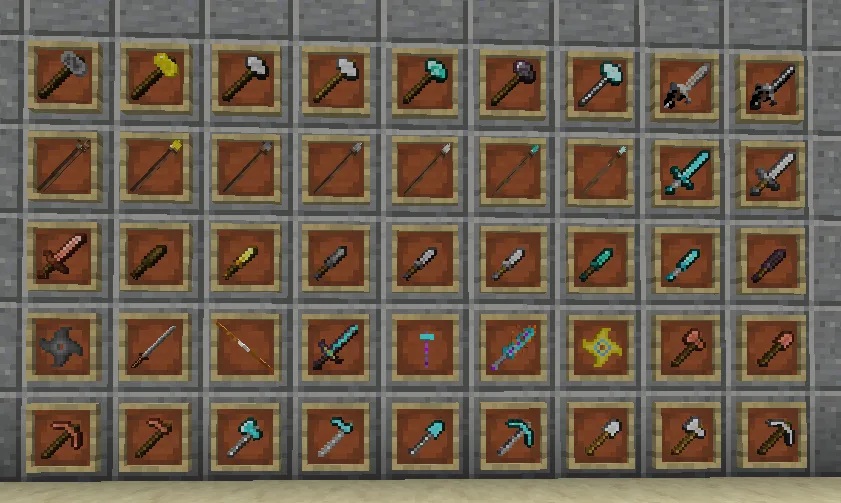 More weapons and tools, Моды, Minecraft