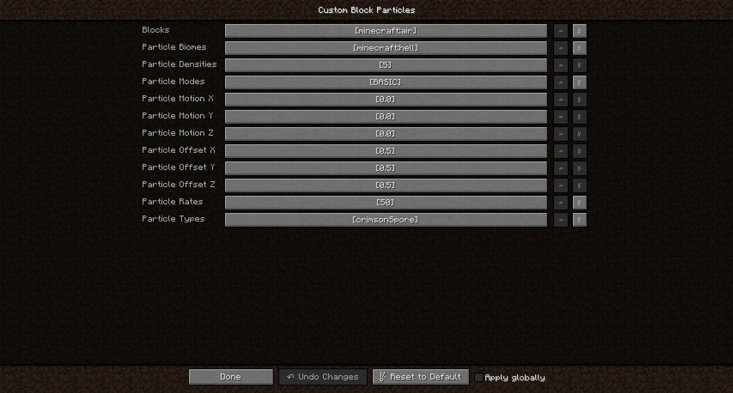 Block Particle Spawning, Моды, Minecraft