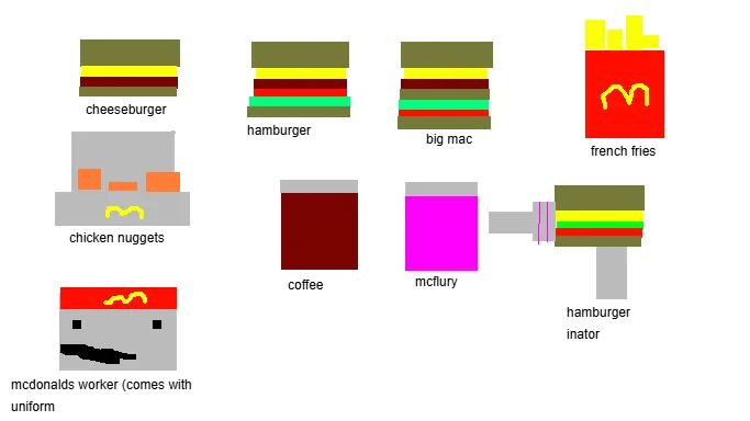 Banzombs Mcdonalds foods — скриншот 1 (Моды, Minecraft)
