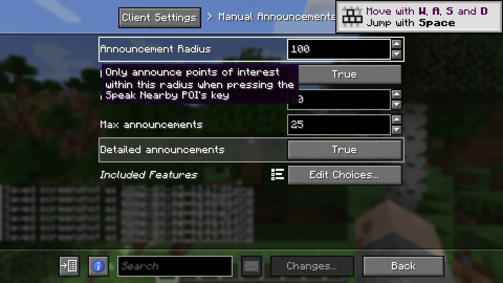 Audio Navigation, Моды, Minecraft