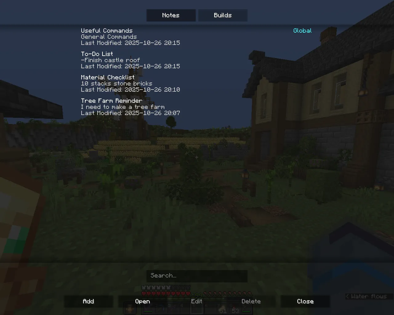 BuildNotes — скриншот 1 (Моды, Minecraft)