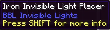 BBL Invisible Lights, Моды, Minecraft