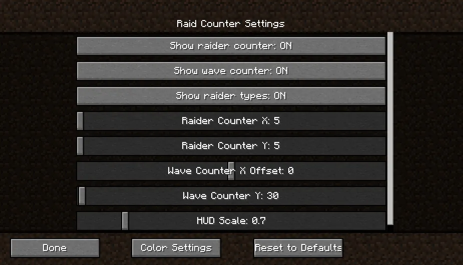 Raid Counter, Моды, Minecraft