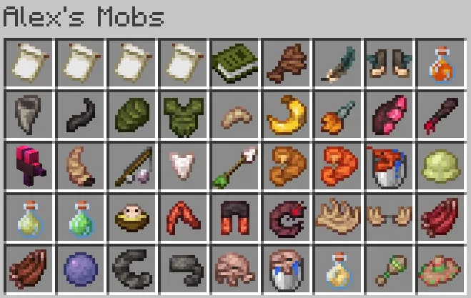  Sweety's Items (Alex's Mobs), Текстуры, Minecraft