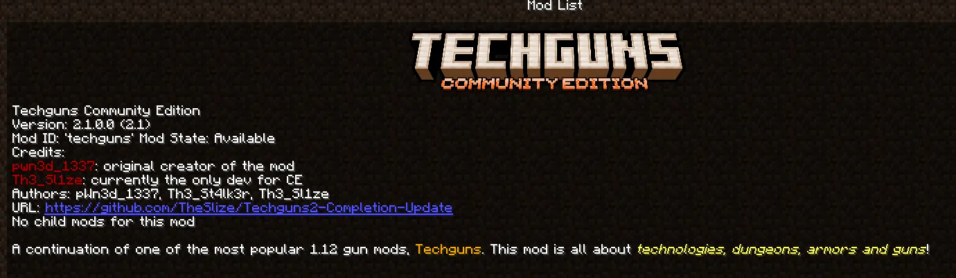 Techguns-CE — скриншот 1 (Моды, Minecraft)