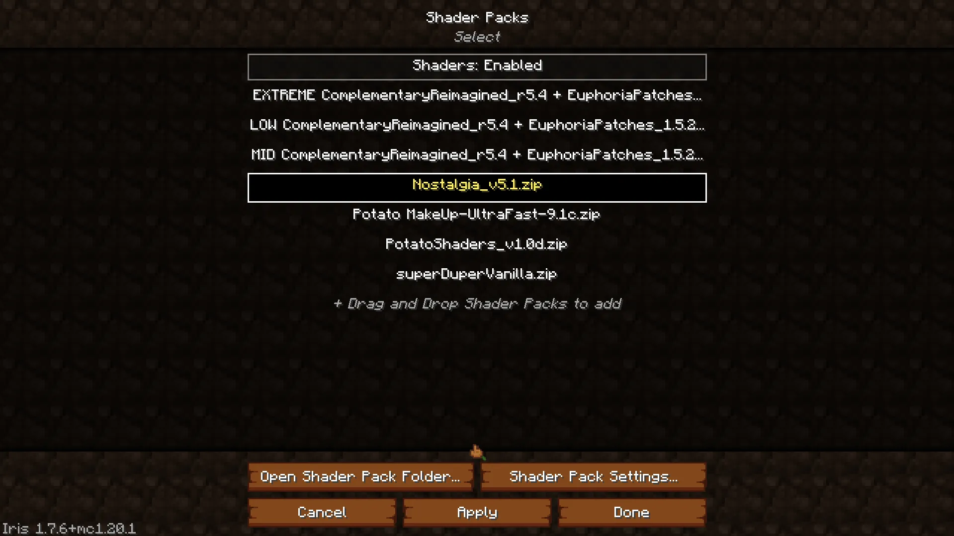 Homestead - A Cozy Survival Experience, Модпаки, Minecraft